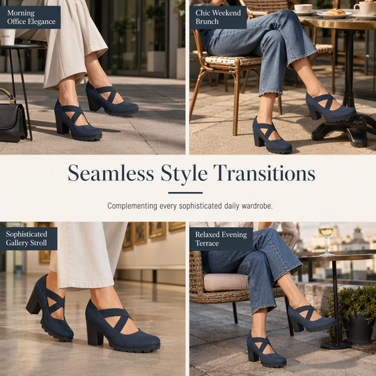 📢📢69% Off!!!🎉✨Women's Mary Jane shoes with a round toe, crisscross straps, block heel, platform, and cutouts, high heels