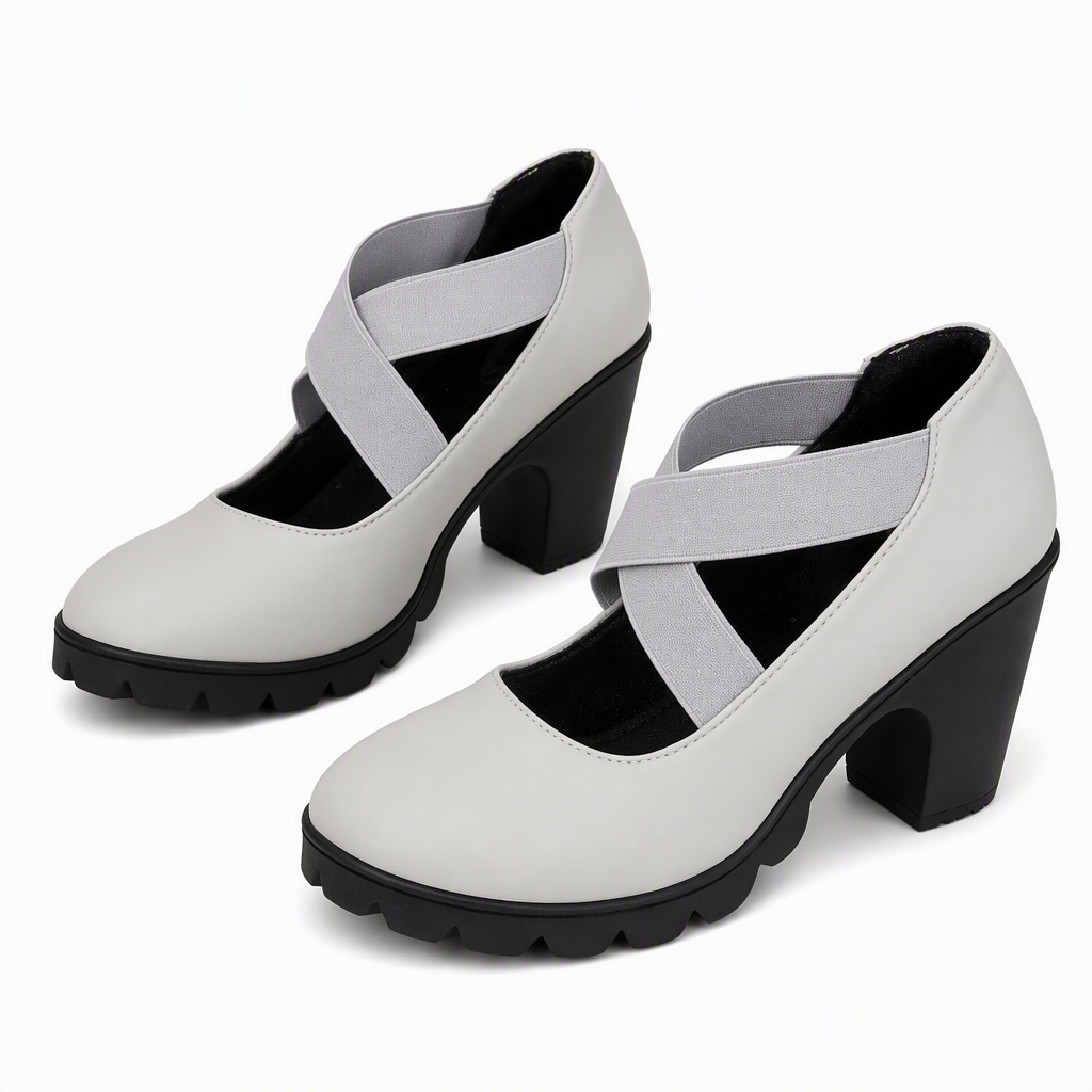 📢📢69% Off!!!🎉✨Women's Mary Jane shoes with a round toe, crisscross straps, block heel, platform, and cutouts, high heels