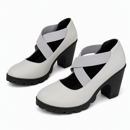 📢📢69% Off!!!🎉✨Women's Mary Jane shoes with a round toe, crisscross straps, block heel, platform, and cutouts, high heels
