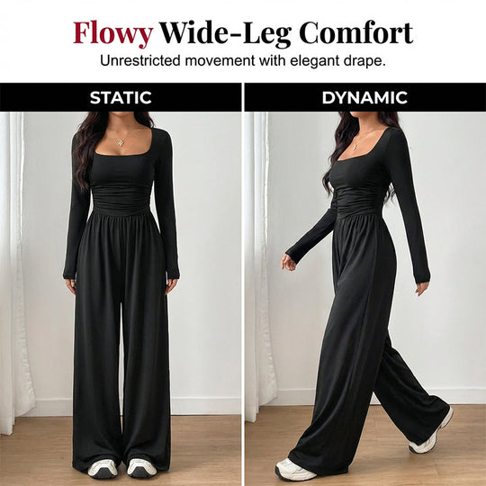 🚨 24-Hour Deal! Don’t Miss Out 💨Women's Casual Square Neck Wide-Leg Jumpsuit