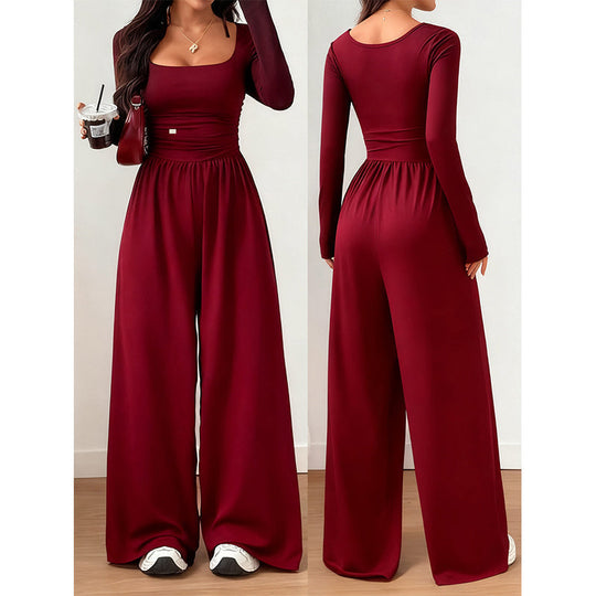 🚨 24-Hour Deal! Don’t Miss Out 💨Women's Casual Square Neck Wide-Leg Jumpsuit