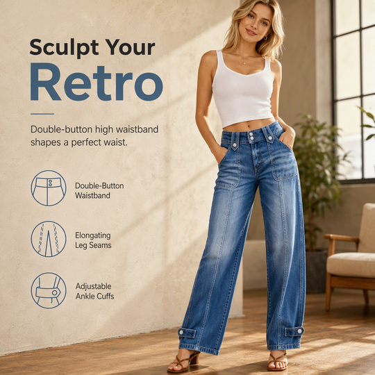 💙 Retro Fit, Longer-Looking Legs | Women's High-Rise Wide-Leg Denim Jeans