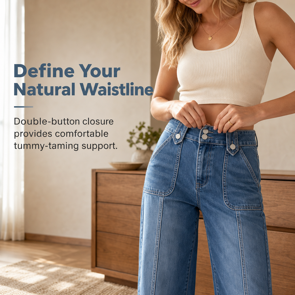 💙 Retro Fit, Longer-Looking Legs | Women's High-Rise Wide-Leg Denim Jeans