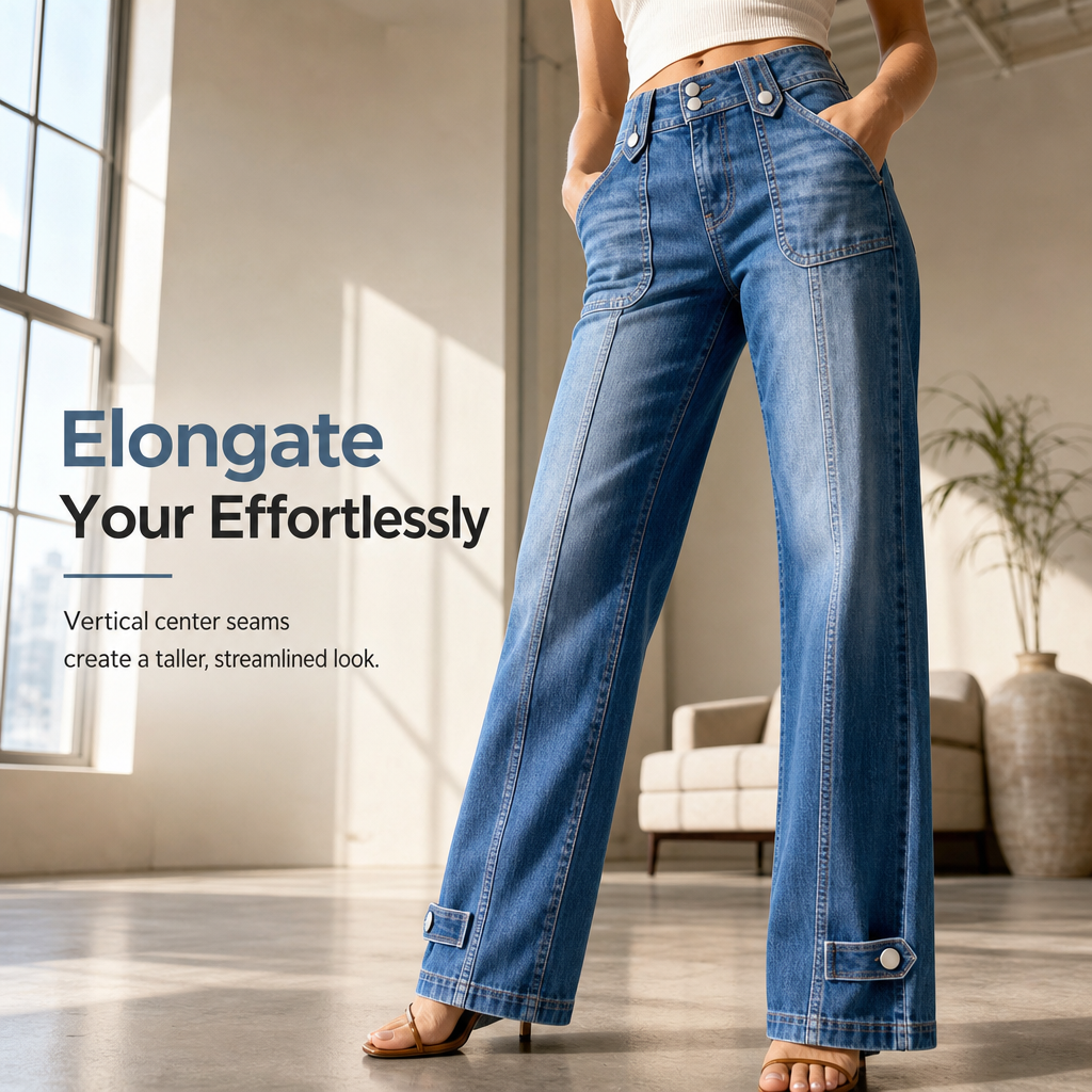 💙 Retro Fit, Longer-Looking Legs | Women's High-Rise Wide-Leg Denim Jeans