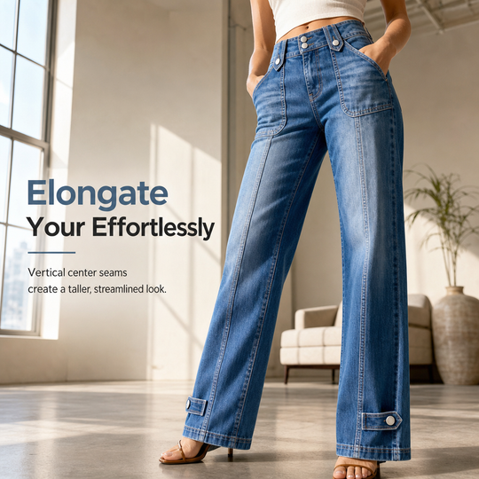 💙 Retro Fit, Longer-Looking Legs | Women's High-Rise Wide-Leg Denim Jeans