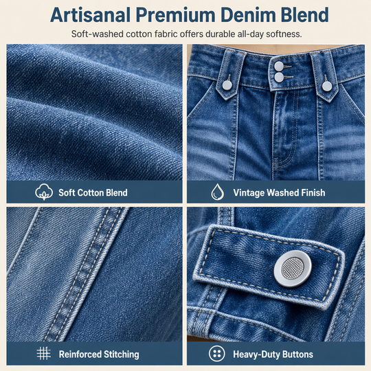 💙 Retro Fit, Longer-Looking Legs | Women's High-Rise Wide-Leg Denim Jeans