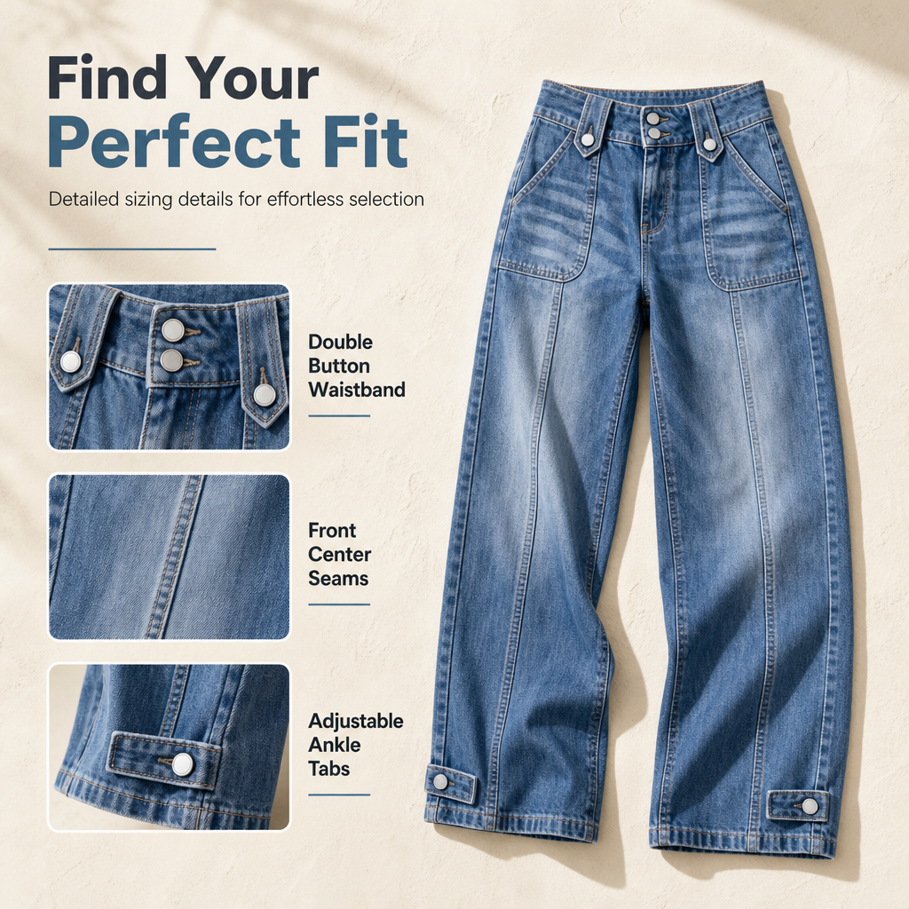 💙 Retro Fit, Longer-Looking Legs | Women's High-Rise Wide-Leg Denim Jeans