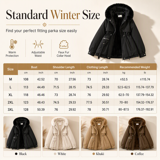 ⚡50% OFF🍁HOT SALE🍁Women's Winter Faux Fur Padded Parka