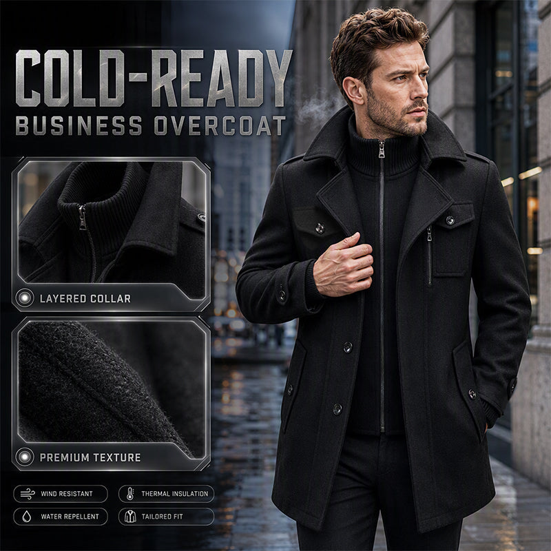 Men's Classic Mid-Length Slim Fit Overcoat