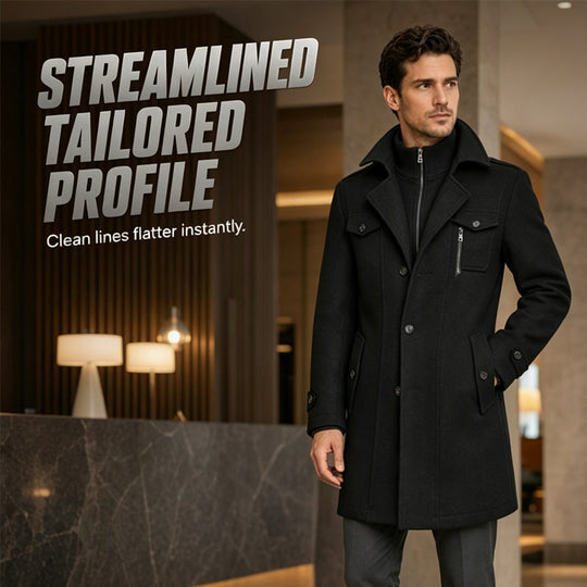 Men's Classic Mid-Length Slim Fit Overcoat