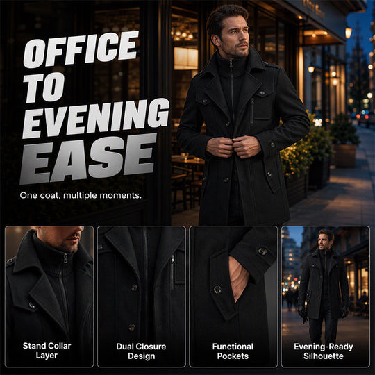 Men's Classic Mid-Length Slim Fit Overcoat