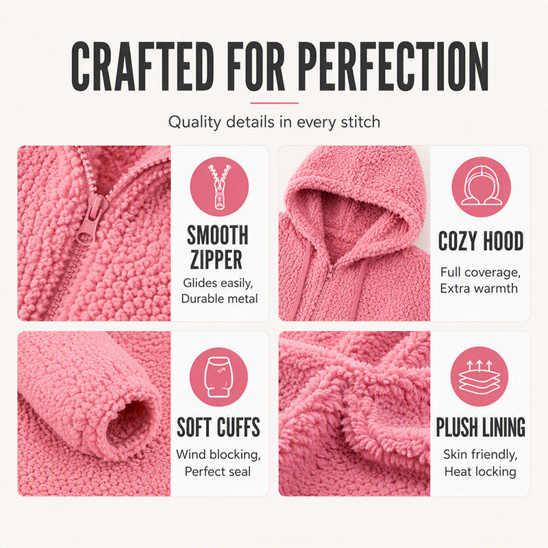 ⏳LAST DAY SALE ONLY ￡19.99!!🔥 Women’s Cosy Hooded Zip Fleece Jacket – Soft, Warm & Perfect for Everyday Life🧥