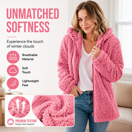 ⏳LAST DAY SALE ONLY ￡19.99!!🔥 Women’s Cosy Hooded Zip Fleece Jacket – Soft, Warm & Perfect for Everyday Life🧥