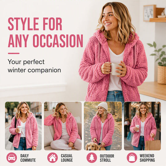 ⏳LAST DAY SALE ONLY ￡19.99!!🔥 Women’s Cosy Hooded Zip Fleece Jacket – Soft, Warm & Perfect for Everyday Life🧥