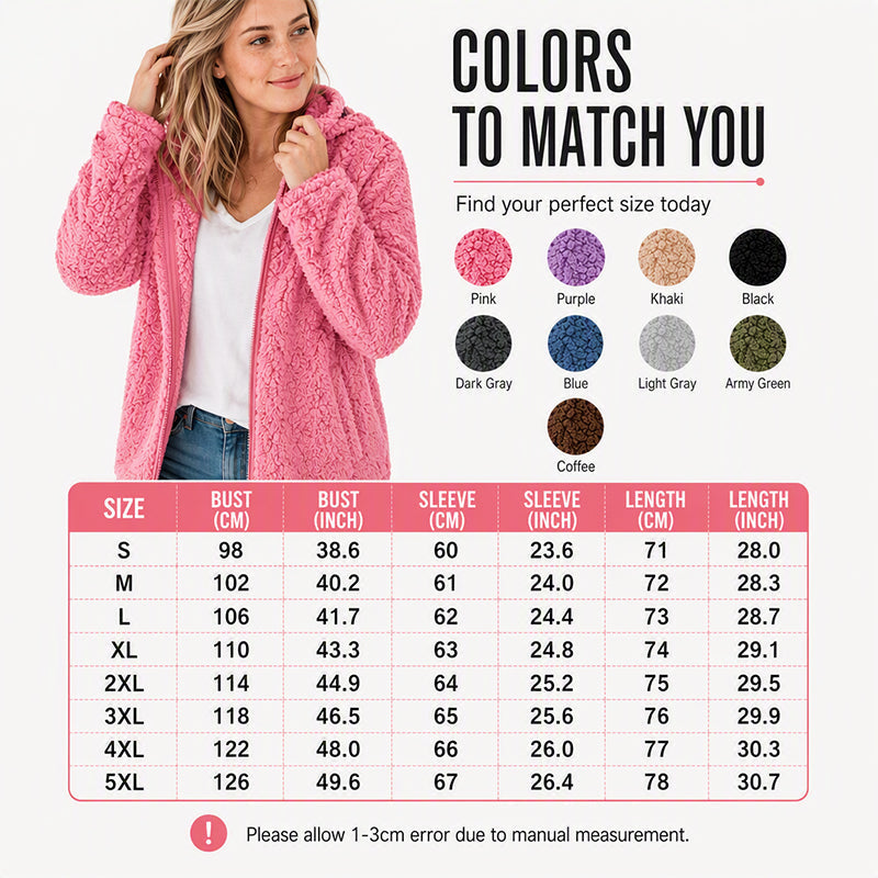 ⏳LAST DAY SALE ONLY ￡19.99!!🔥 Women’s Cosy Hooded Zip Fleece Jacket – Soft, Warm & Perfect for Everyday Life🧥