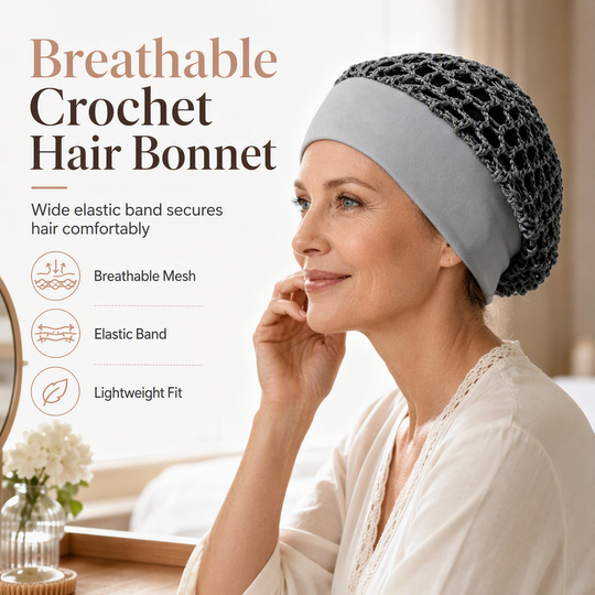 🌿 Breathable Comfort, Stay-Put Fit | Women's Wide-Band Mesh Hair Cover 🎁 Buy 1 Get 1 Free