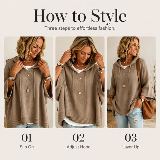 🍂Autumn Hot Sale 60% OFF🔥Women's Hooded Drawstring Knit Pullover