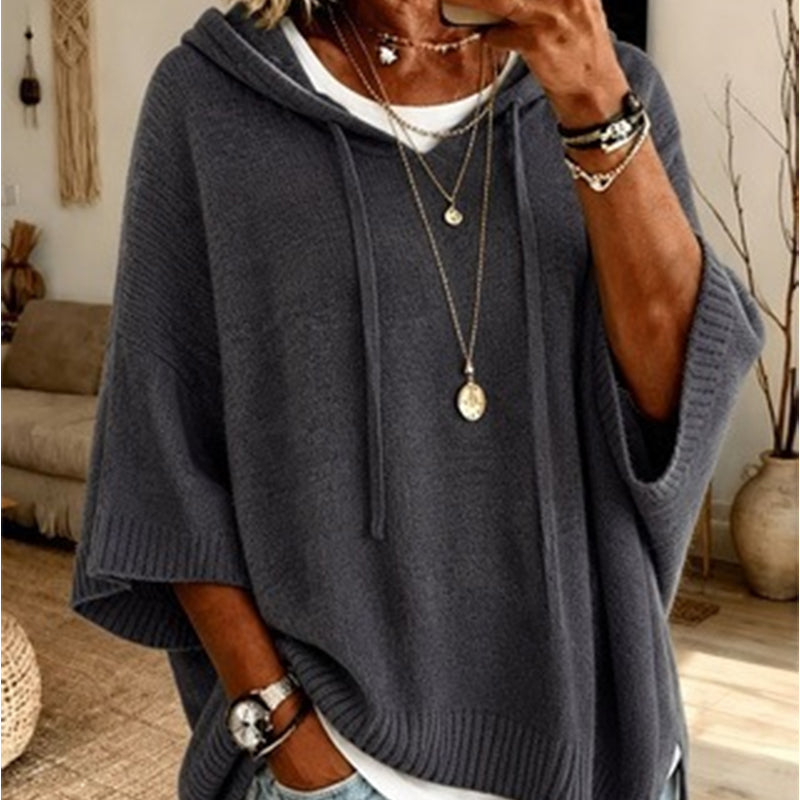 🍂Autumn Hot Sale 60% OFF🔥Women's Hooded Drawstring Knit Pullover