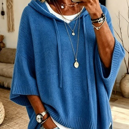 🍂Autumn Hot Sale 60% OFF🔥Women's Hooded Drawstring Knit Pullover