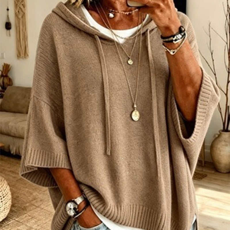 🍂Autumn Hot Sale 60% OFF🔥Women's Hooded Drawstring Knit Pullover