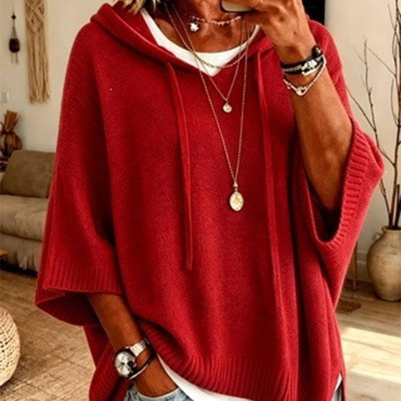 🍂Autumn Hot Sale 60% OFF🔥Women's Hooded Drawstring Knit Pullover