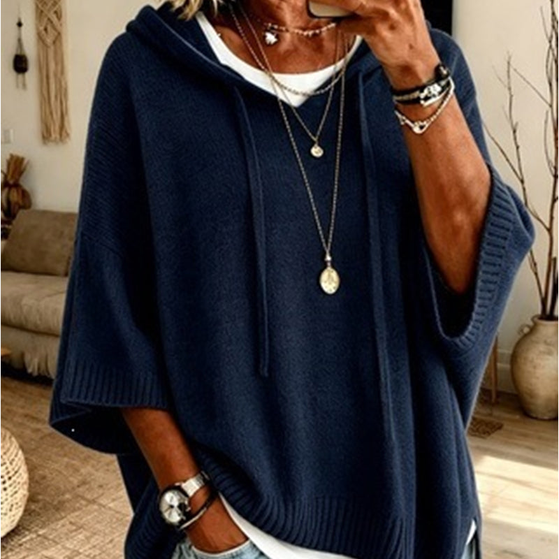 🍂Autumn Hot Sale 60% OFF🔥Women's Hooded Drawstring Knit Pullover