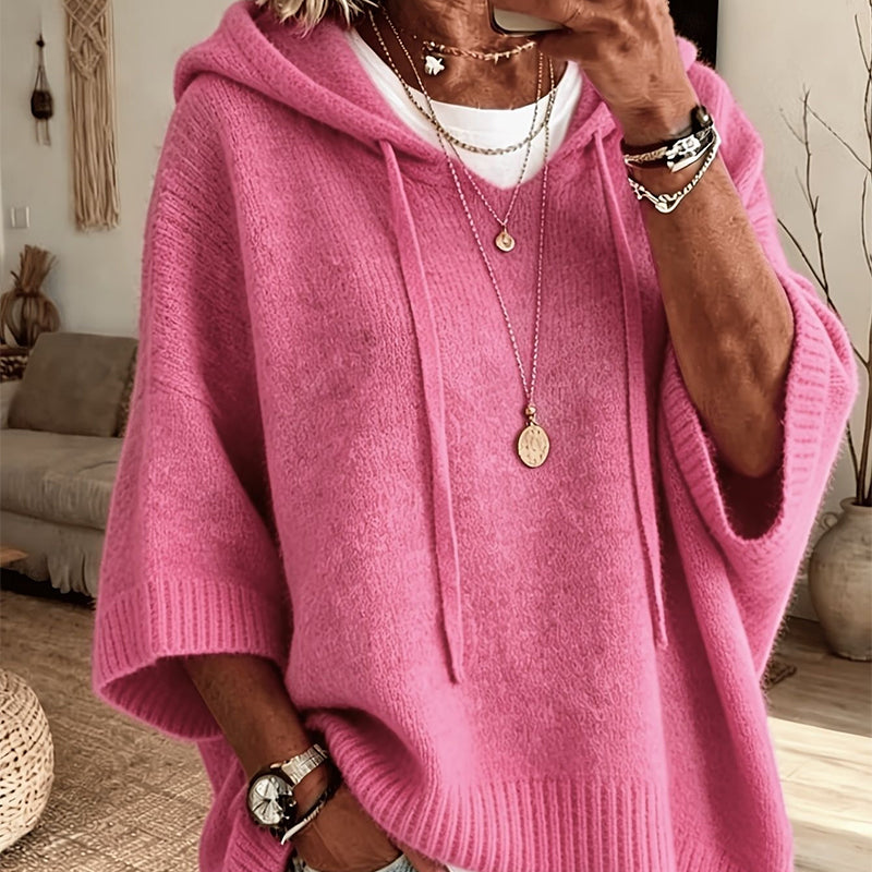 🍂Autumn Hot Sale 60% OFF🔥Women's Hooded Drawstring Knit Pullover
