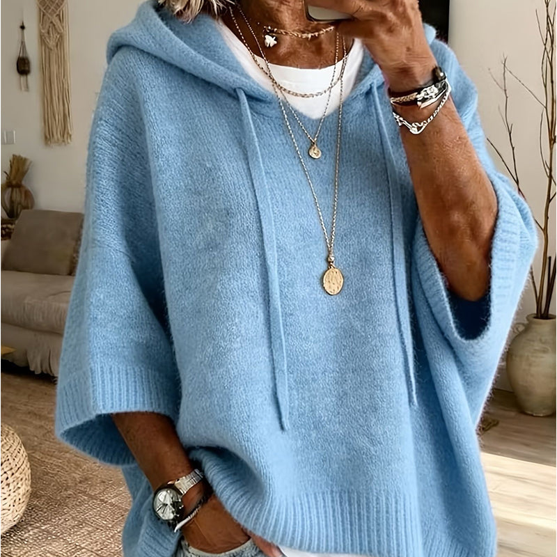 🍂Autumn Hot Sale 60% OFF🔥Women's Hooded Drawstring Knit Pullover