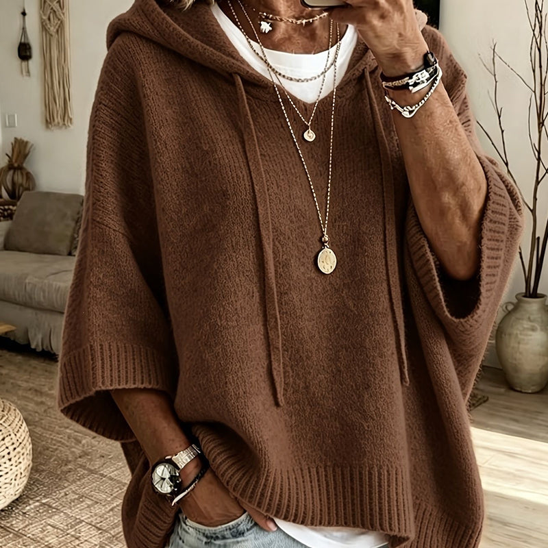 🍂Autumn Hot Sale 60% OFF🔥Women's Hooded Drawstring Knit Pullover