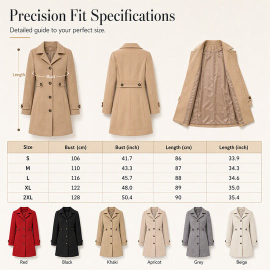 💖 Tailored to Flatter | Women's Belted Single-Breasted Slim Coat