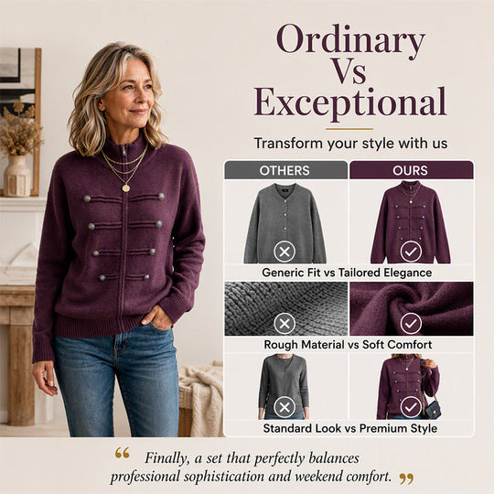 🔥 50% OFF ✨ Women’s Zip-Up Knit Cardigan – Stand Collar & Relaxed Fit