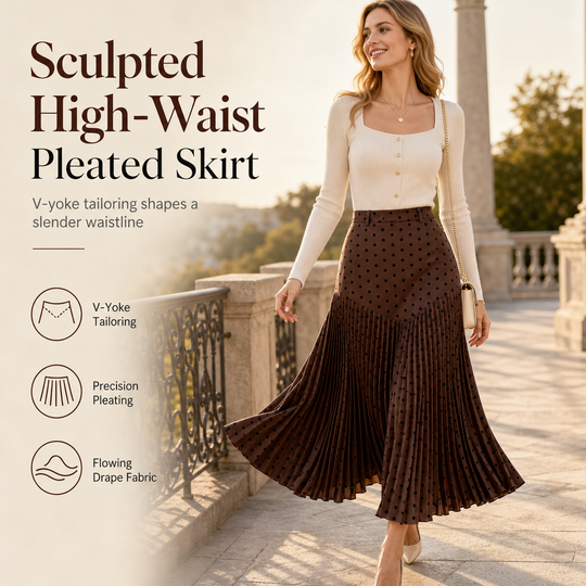 👗✨Women's High Waist Polka Dot Pleated Skirt