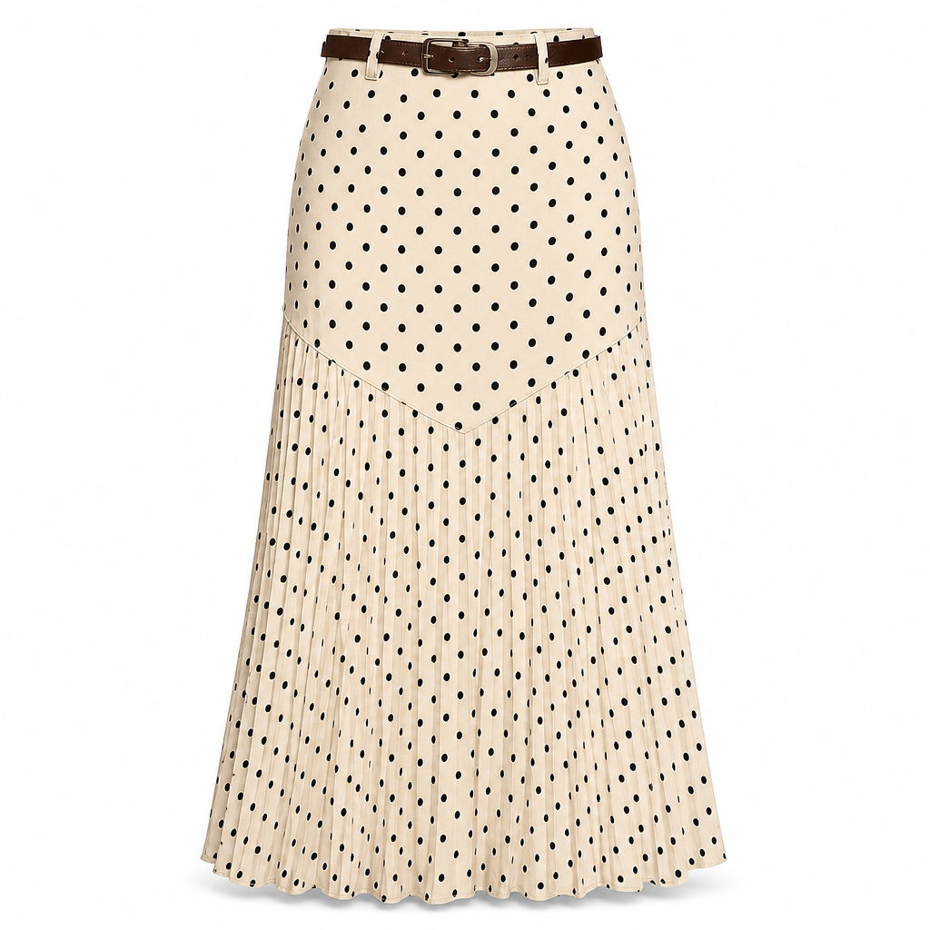 👗✨Women's High Waist Polka Dot Pleated Skirt