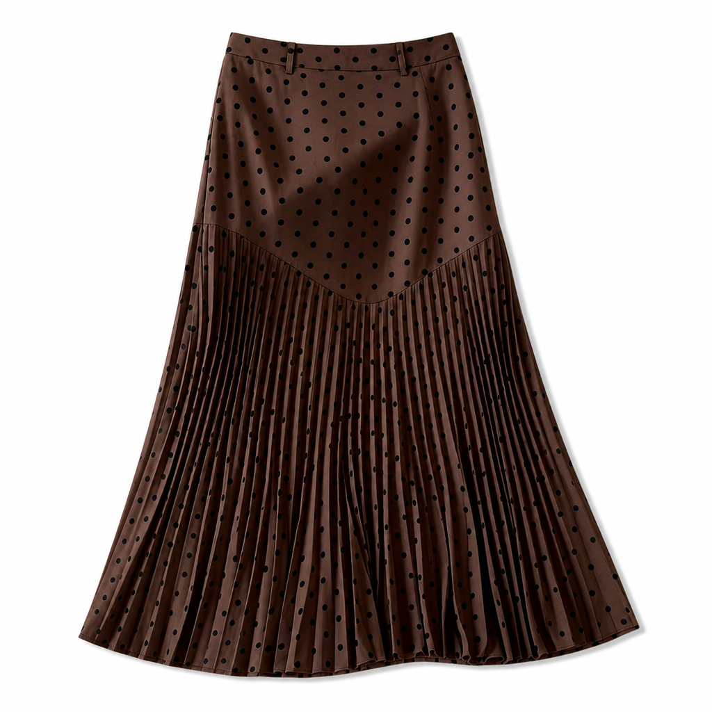 👗✨Women's High Waist Polka Dot Pleated Skirt
