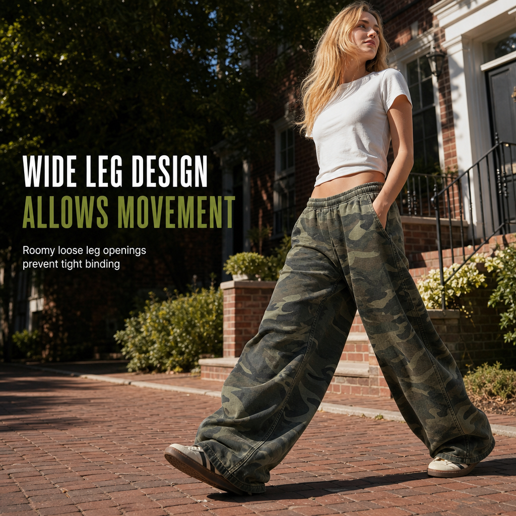 🔥LAST DAY 50% OFF ✨Women's Vintage Washed Wide-Leg Sweatpants