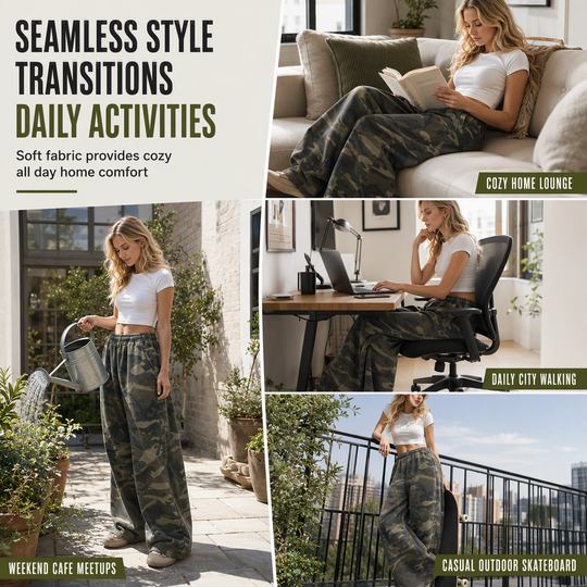 🔥LAST DAY 50% OFF ✨Women's Vintage Washed Wide-Leg Sweatpants