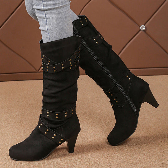 Women's Faux Suede Slouchy Knee High Boots