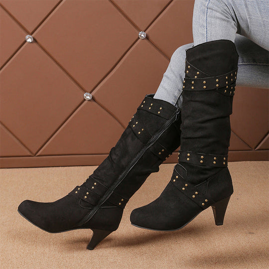 Women's Faux Suede Slouchy Knee High Boots