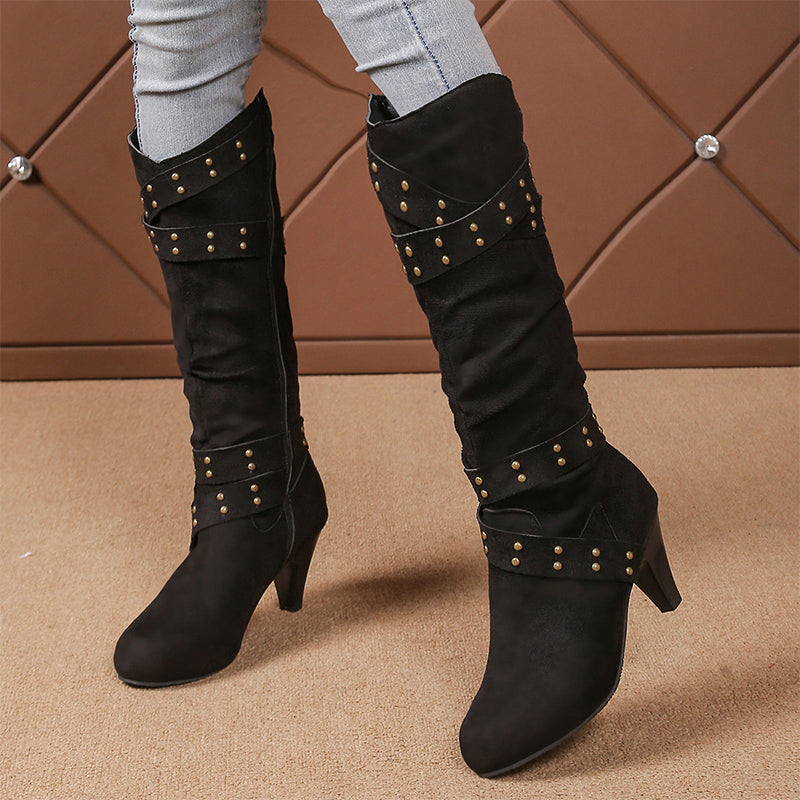 Women's Faux Suede Slouchy Knee High Boots