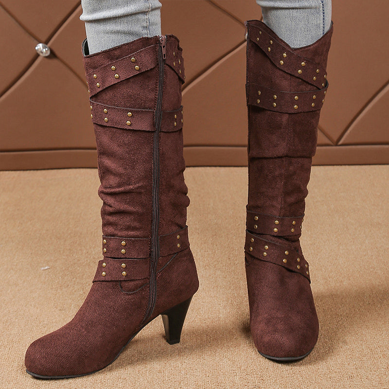 Women's Faux Suede Slouchy Knee High Boots