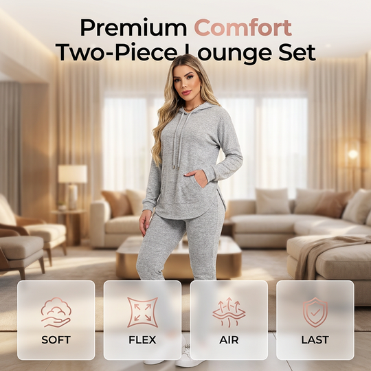 ☁️ Cozy Matching Style, Easy Everyday Fit | Women's Hooded 2-Piece Set