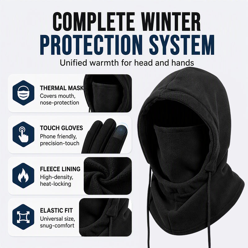 🎅Xmas Hot Sales - 58% off💥Balaclava Hood with Touchscreen Gloves & Socks Set