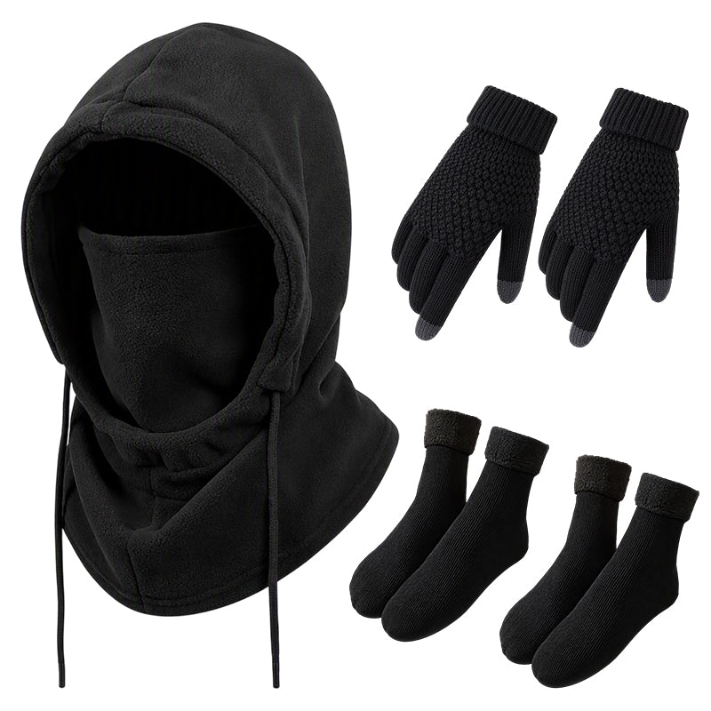 🎅Xmas Hot Sales - 58% off💥Balaclava Hood with Touchscreen Gloves & Socks Set