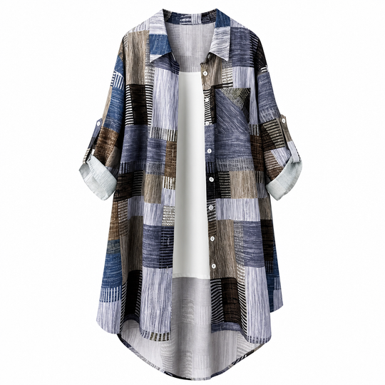 Casual Loose Fit Plaid Long Sleeve Shirt Plus Size Sun Protection Outerwear for Spring and Autumn