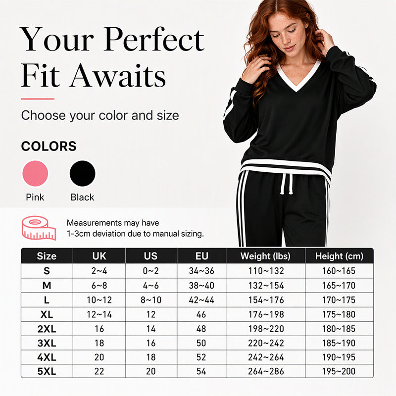 ✨ Flattering V-Neck, Relaxed Wide-Leg Flow | Women's 2-Piece Set
