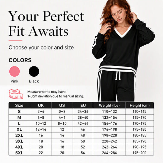 ✨ Flattering V-Neck, Relaxed Wide-Leg Flow | Women's 2-Piece Set