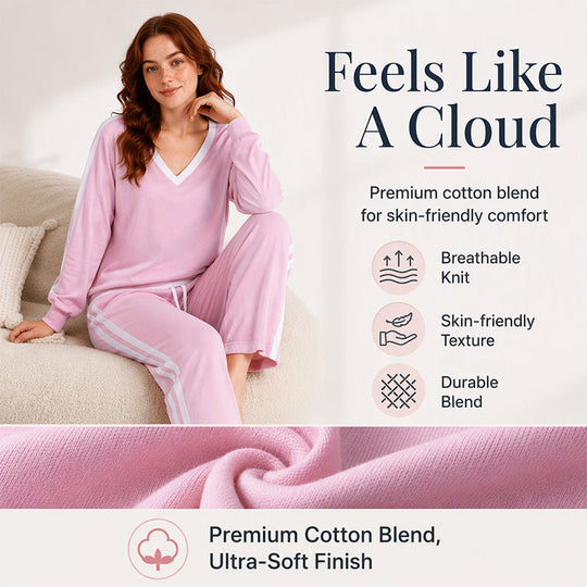 ✨ Flattering V-Neck, Relaxed Wide-Leg Flow | Women's 2-Piece Set