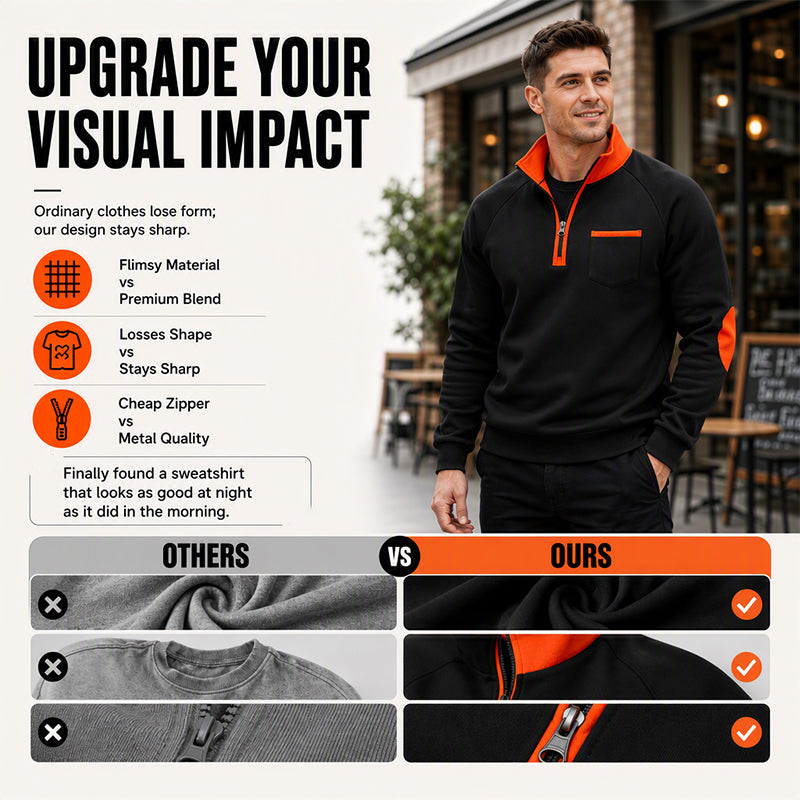 Men's Casual Quarter Zip Warm Sweatshirt