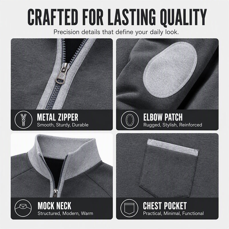 Men's Casual Quarter Zip Warm Sweatshirt
