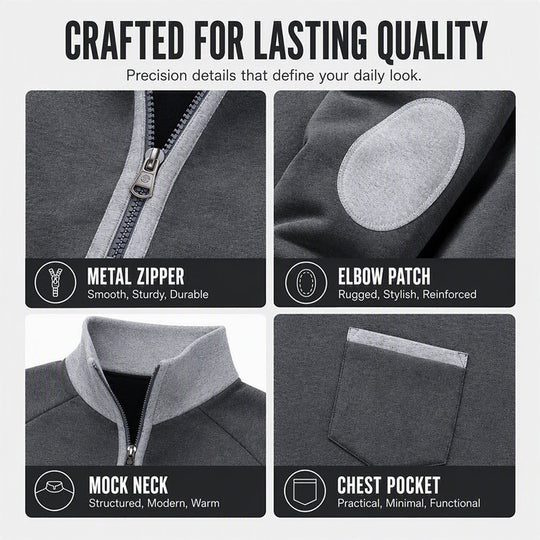 Men's Casual Quarter Zip Warm Sweatshirt